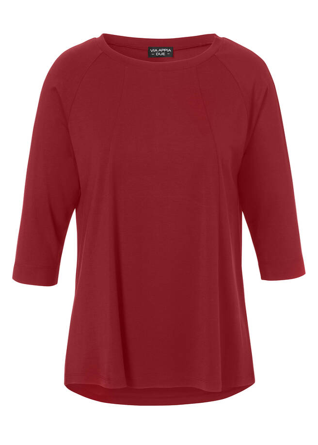 3/4-Arm Shirt Uni mit Ziernähten / 