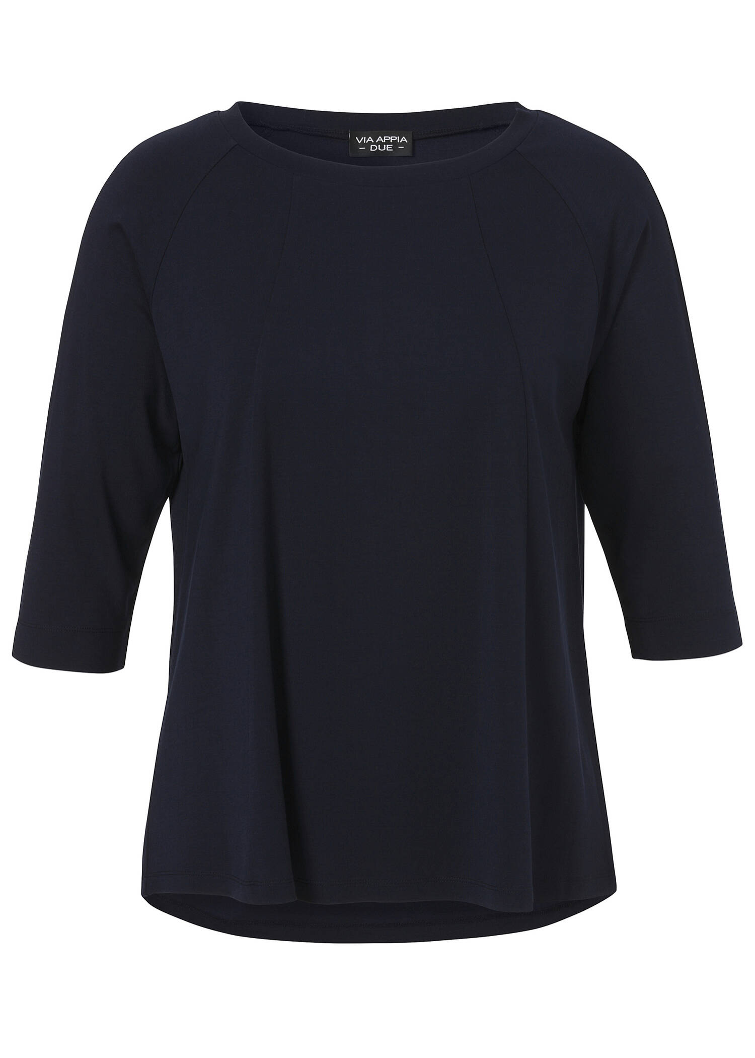 3/4-Arm Shirt Uni mit Ziernähten / 