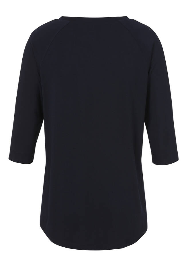 3/4-Arm Shirt Uni mit Ziernähten / 