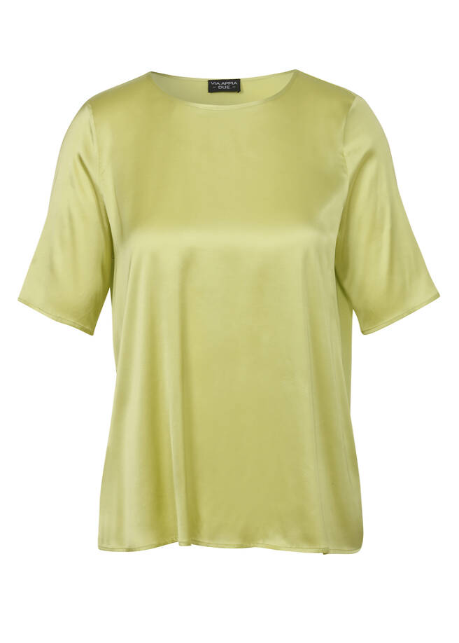 Halbarm-Blusen-Shirt matt glänzend / 