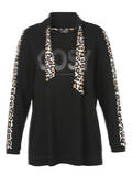 Chices Sweatshirt Schwarz mit Leo-Details / 