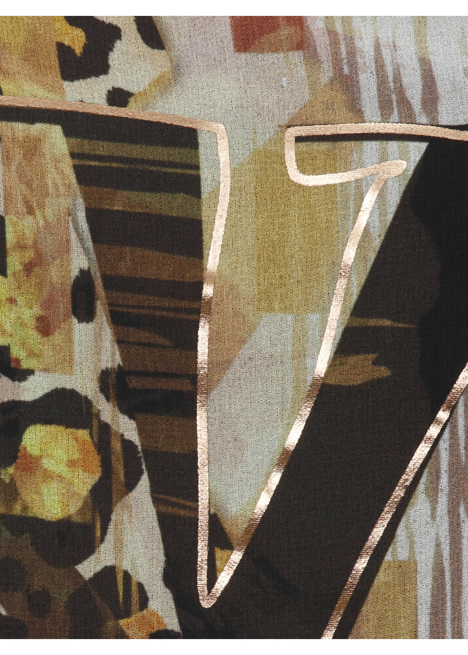 Print Blusenshirt mit schwarzem Rückteil /