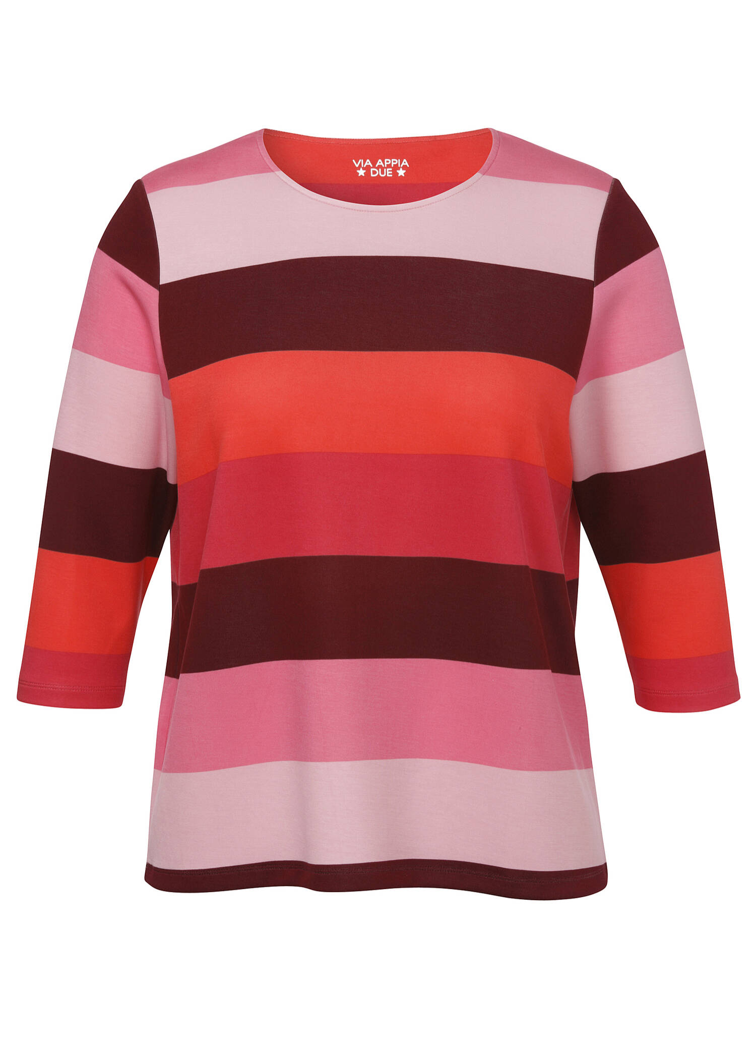 3/4-Arm Sweatshirt mit Blockstreifen /