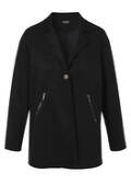 Schwarze Velours-Jacke mit Revers / 