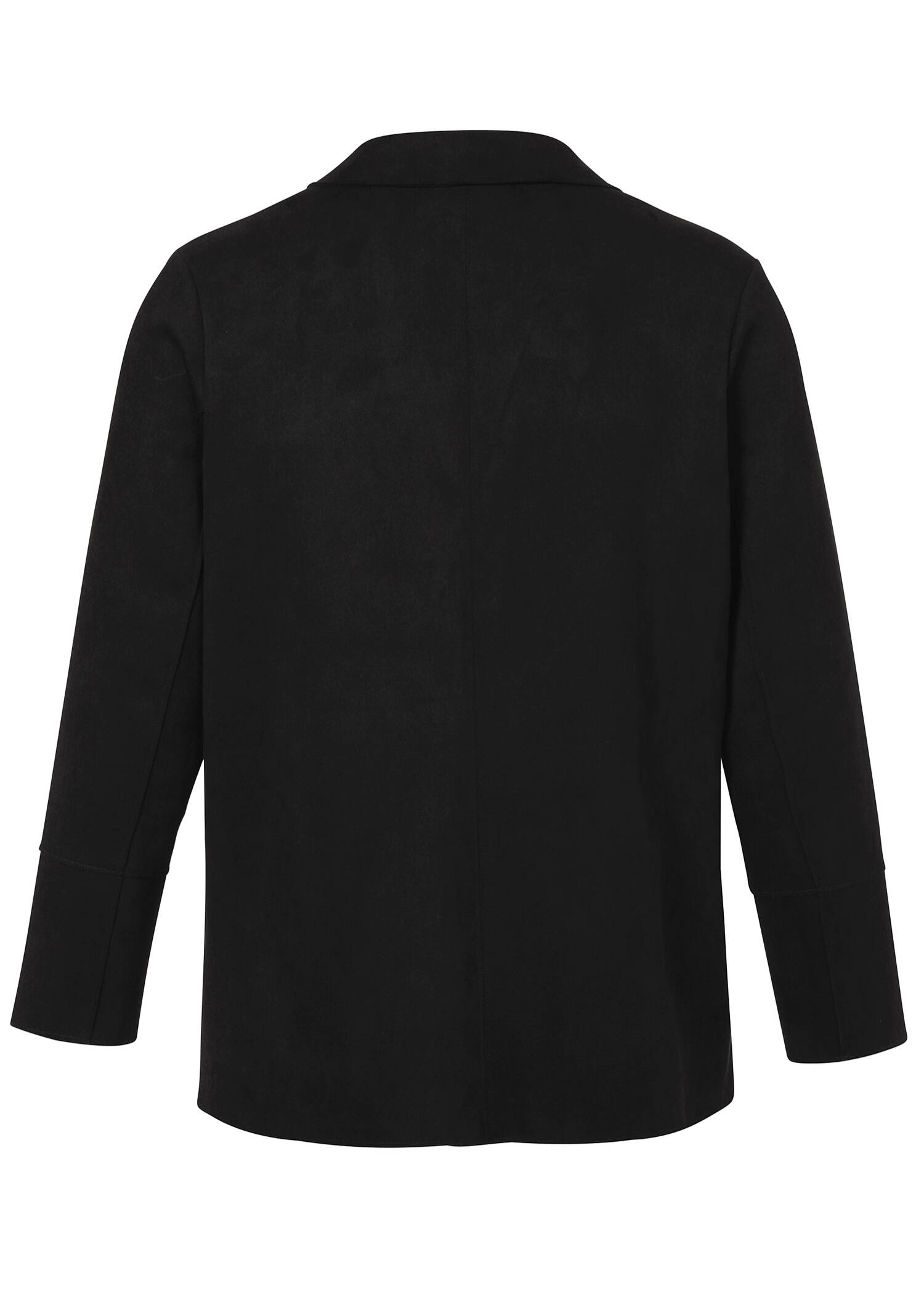 Schwarze Velours-Jacke mit Revers /