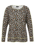 Edler Feinstrick-Pullover Leo-Print / 