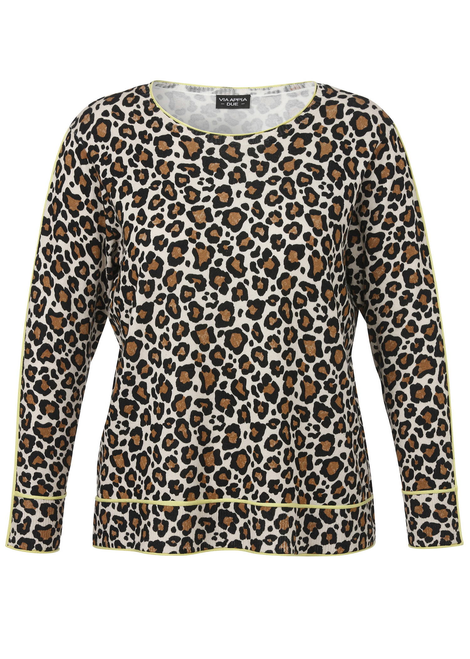 Edler Feinstrick-Pullover Leo-Print /
