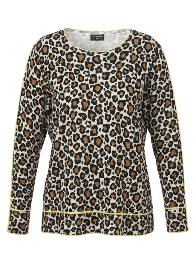 Edler Feinstrick-Pullover Leo-Print / 