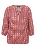 Fließende Viskose-Print-Bluse mit Gummizugsaum / 