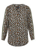 Edel fließende Viskose-Bluse Leo-Print / 