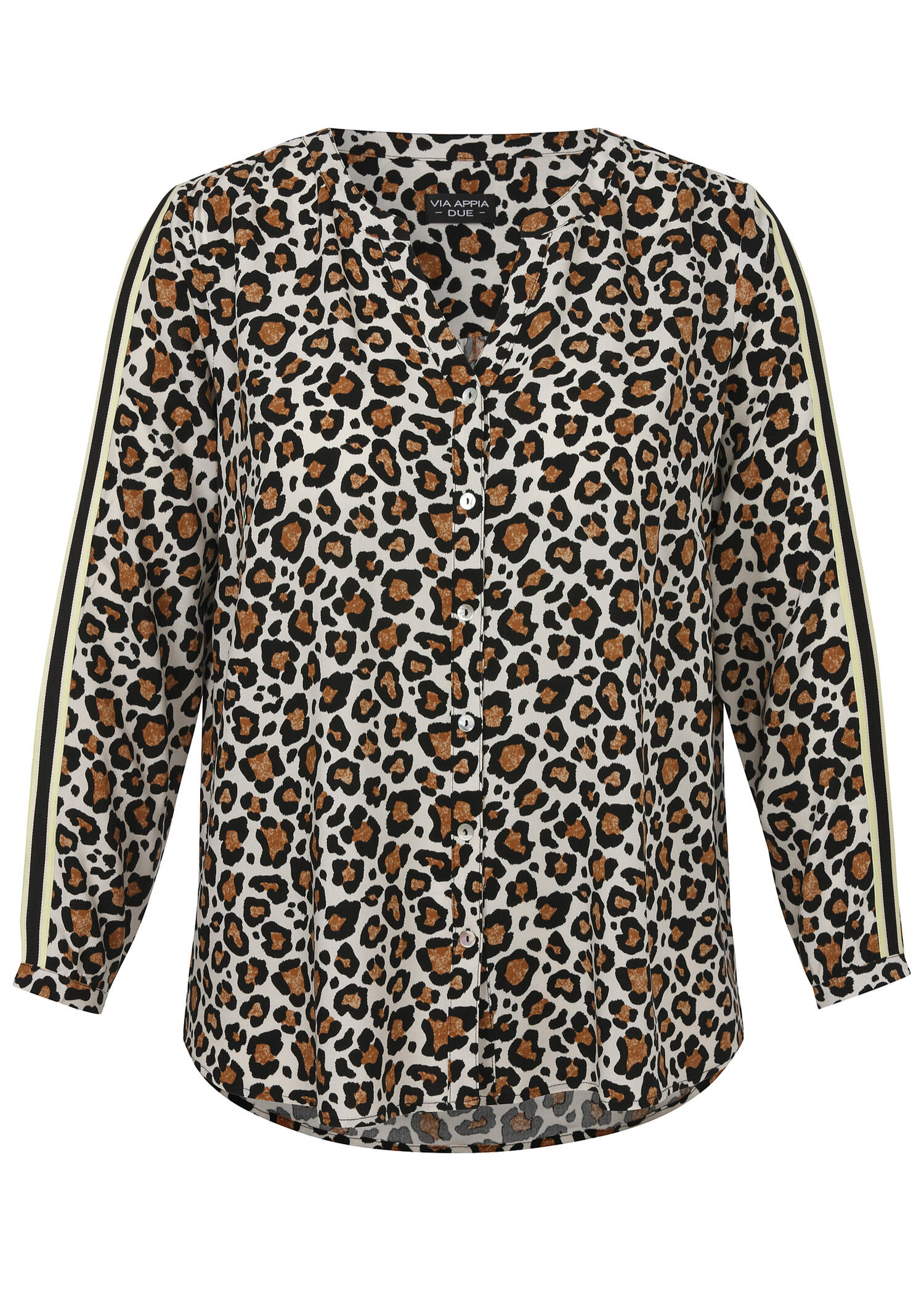 Edel fließende Viskose-Bluse Leo-Print /