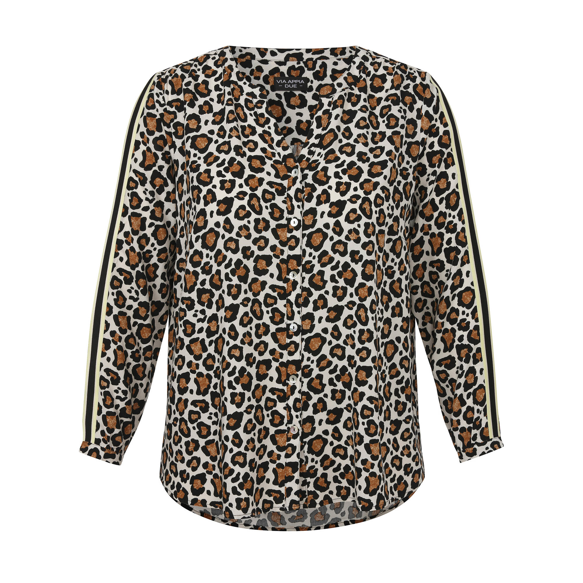 Edel fließende Viskose-Bluse Leo-Print Edel fließende Viskose-Bluse Leo-Print