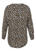 Edel fließende Viskose-Bluse Leo-Print / 