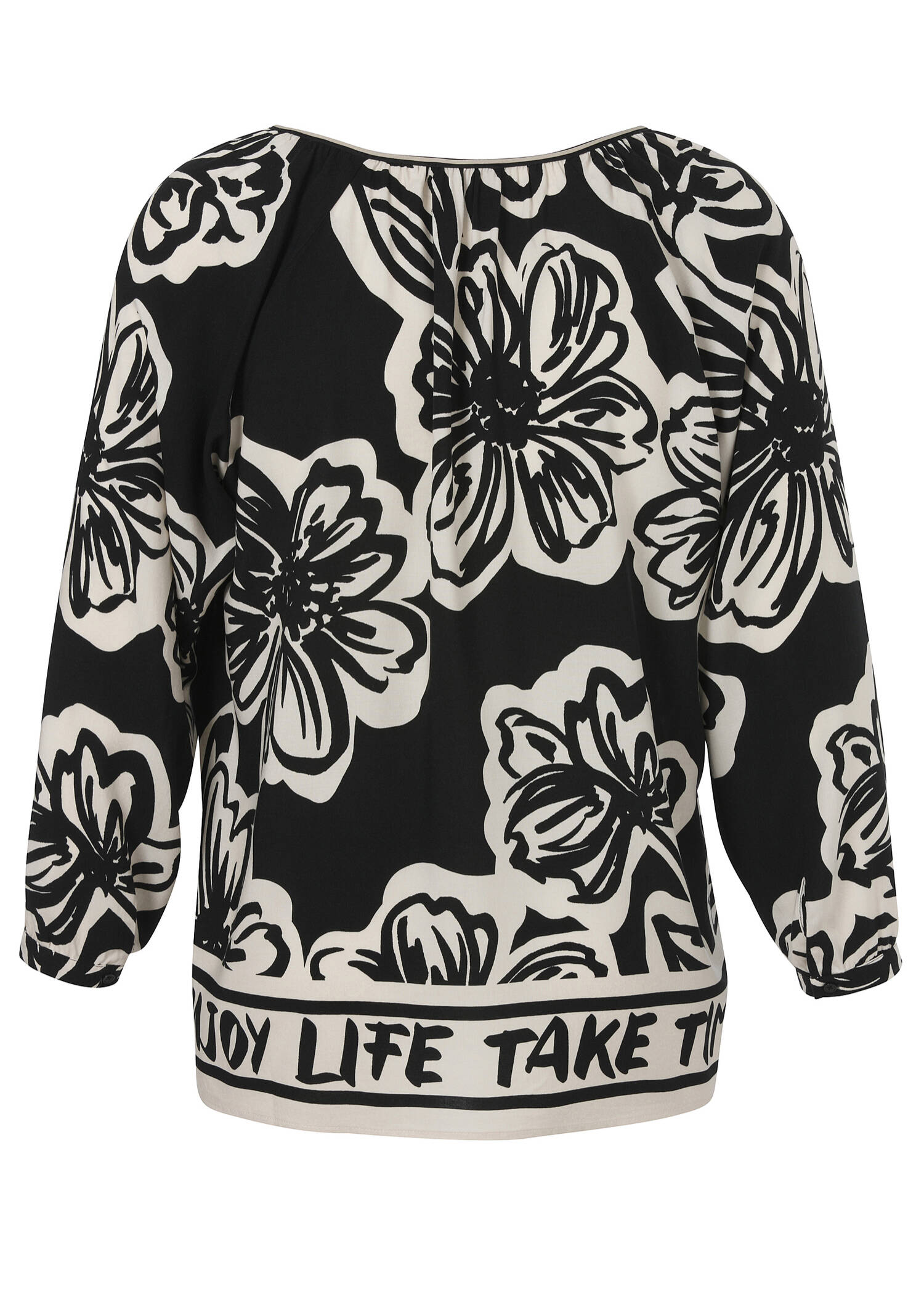 Zarte Viskose Schlupfbluse Print Bicolor /