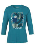 Softes 3/4 Arm Baumwoll-Shirt mit Front Motiv / 