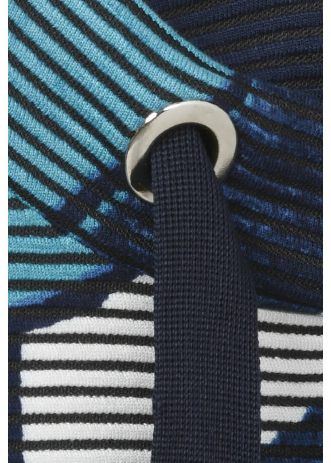 Geripptes Sweatshirt mit Allover-Print / 