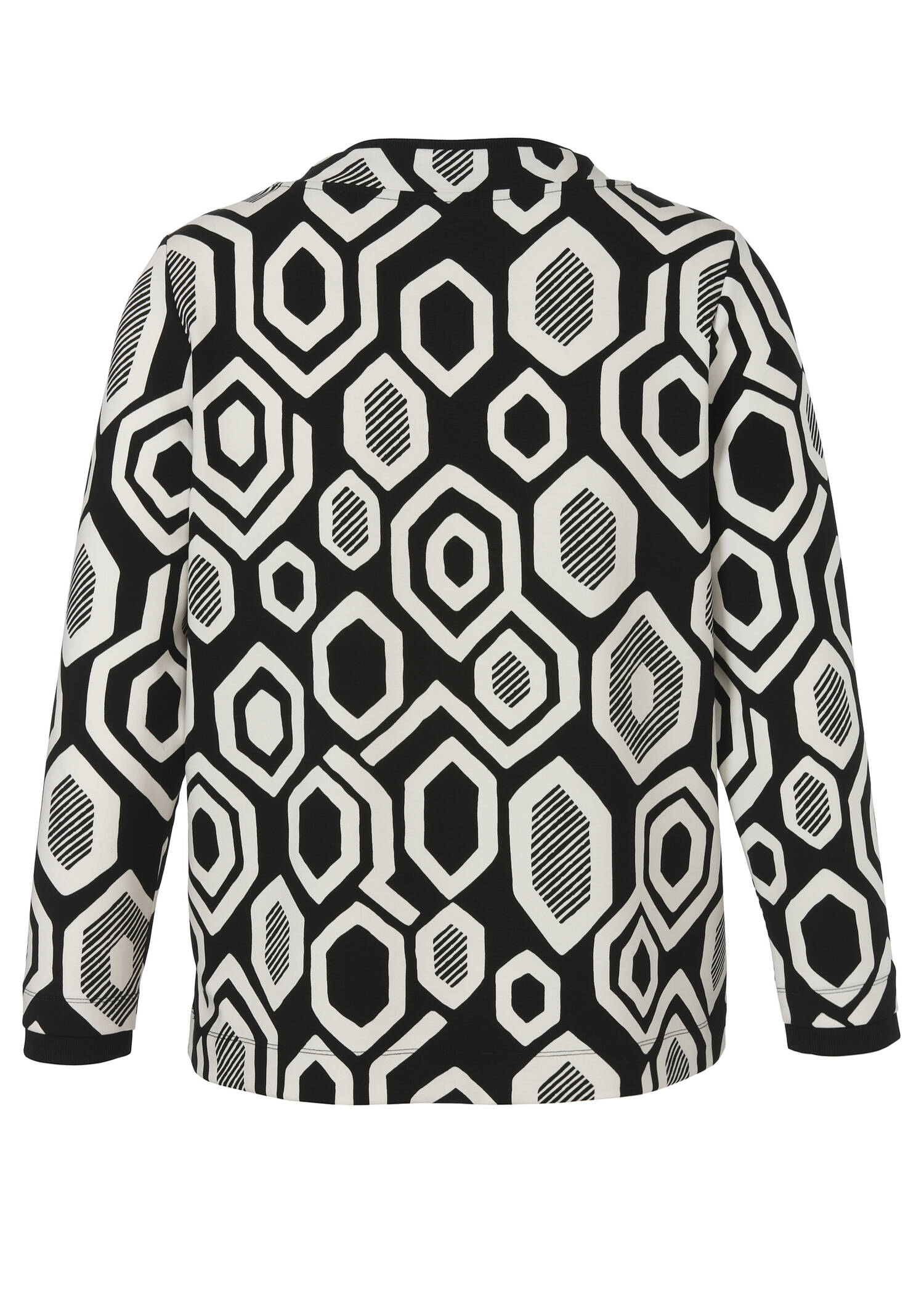 Stehkragen-Sweatshirt Creme / Schwarz / 