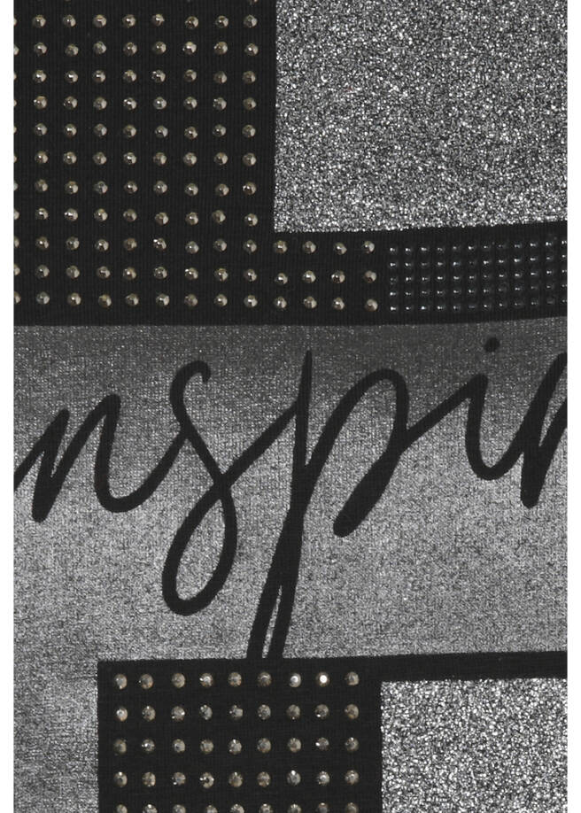 Supersoftes 3/4-Arm Shirt mit Silber-Motiv /