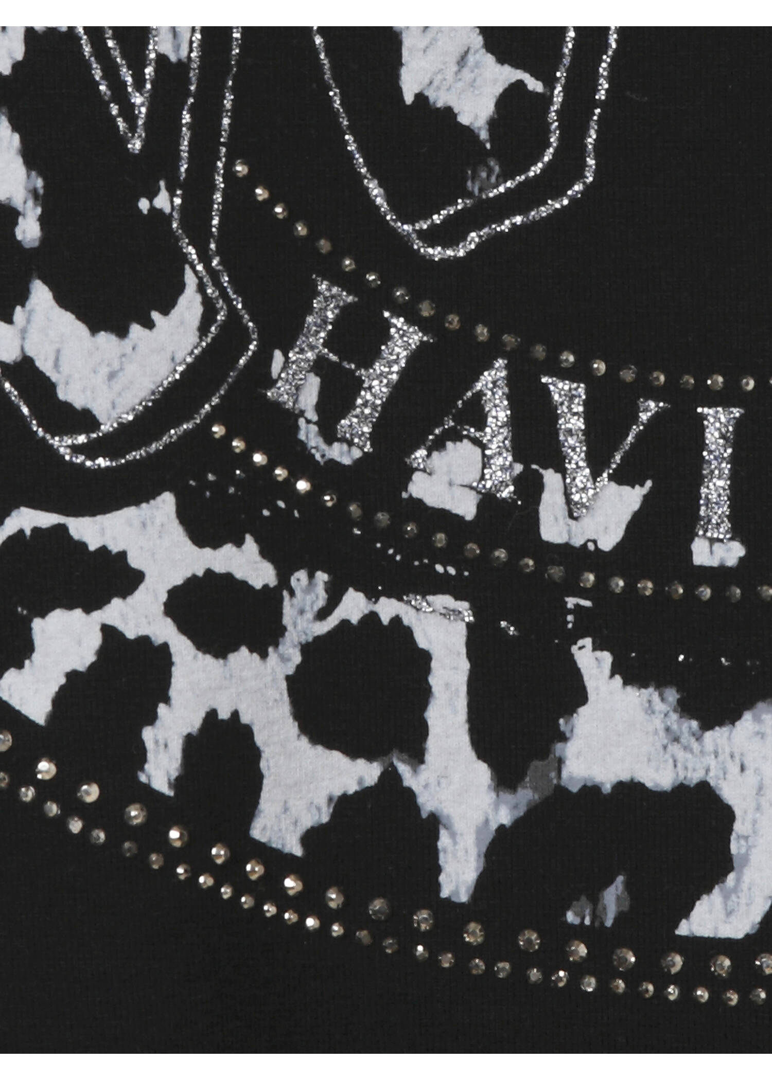 Schwarzes Shirt mit Leo-Details /