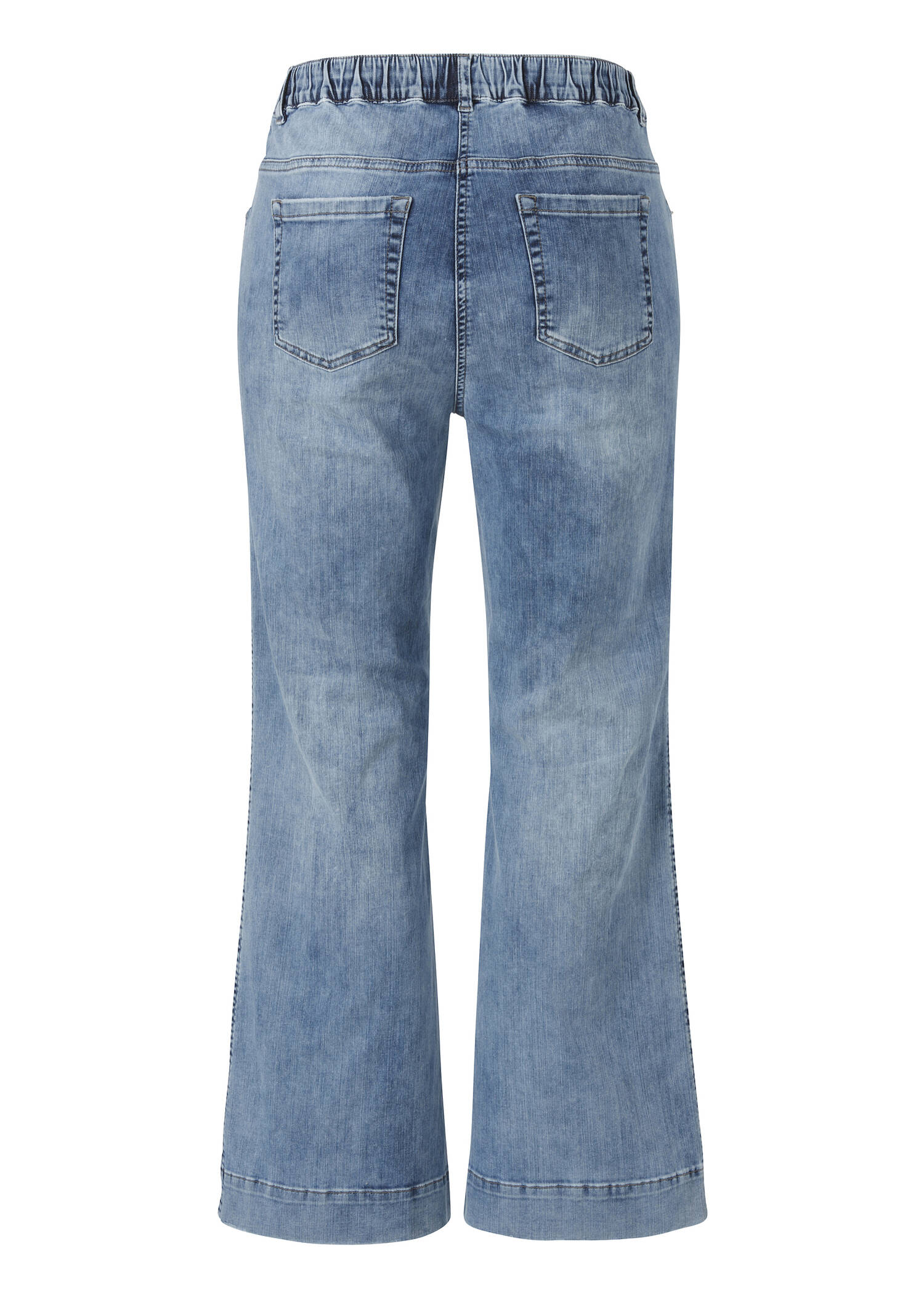 Flared Jeans Hellblau Used-Look /