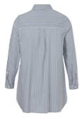 Hemdbluse längsgestreift Bleu-Creme / 