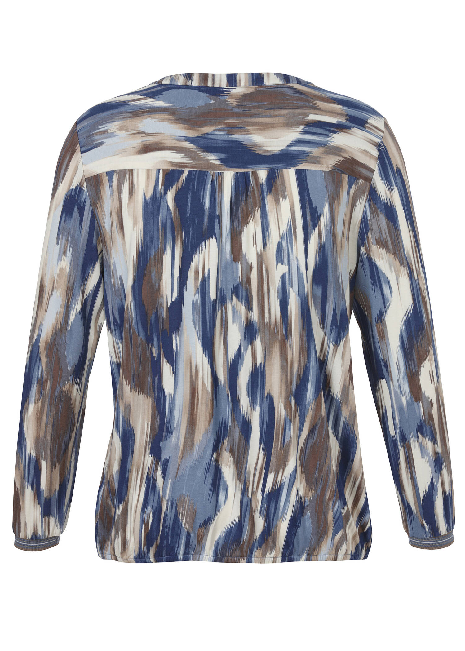 Print-Shirt Langarm mit Gummizugsaum / 