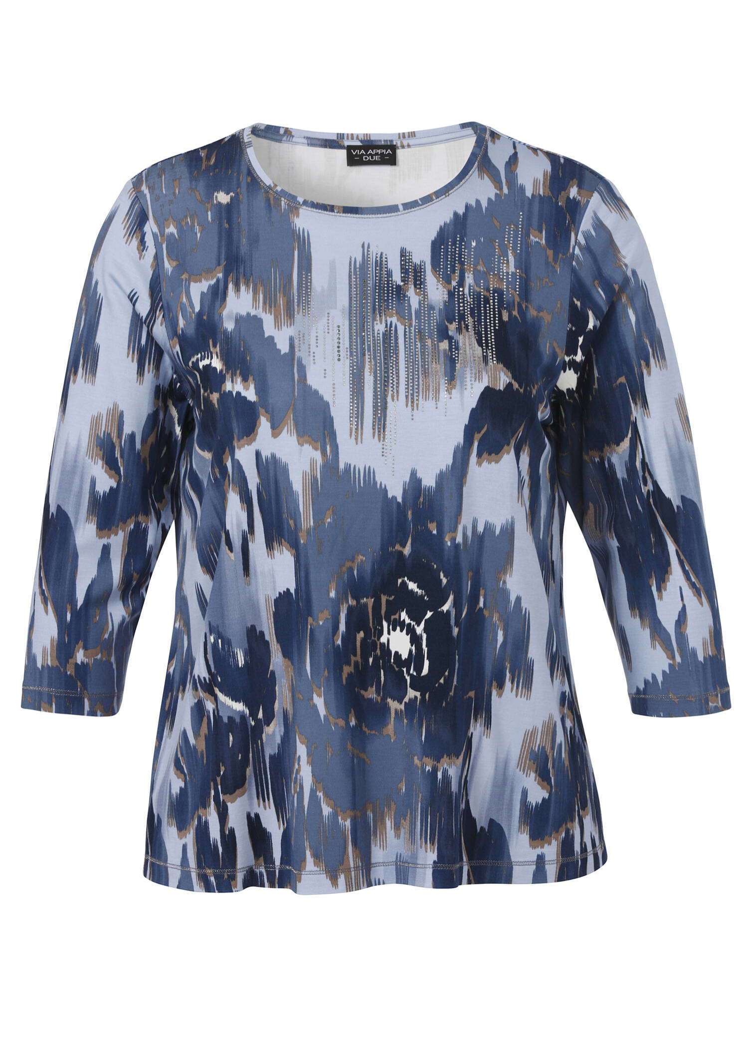 3/4-Arm Print Shirt geschmückt /