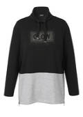 Sweatshirt Bicolor mit Motiv aus Silbersteinchen / 