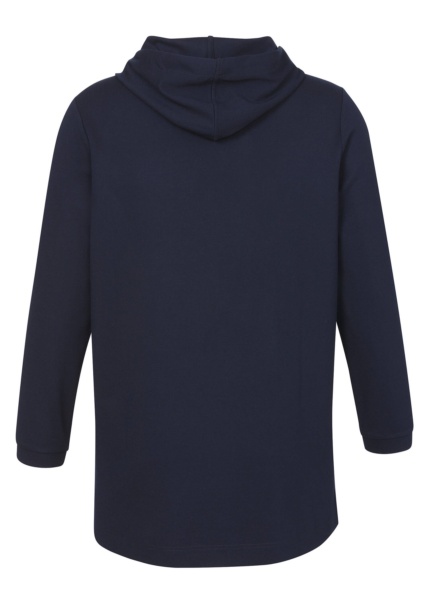 Langes Sweatshirt Marine mit Kapuze / 