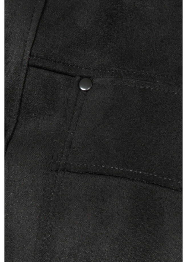 Jacke in Velours-Leder-Optik / 