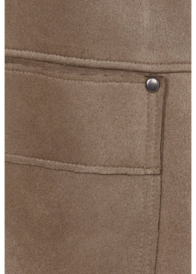 Jacke in Velours-Leder-Optik /