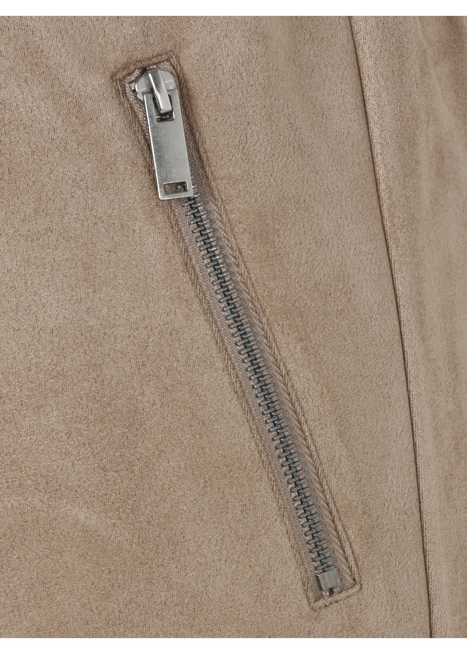 Knöchellange Velours-Schlupfhose Mokka mit geraden Beinen /