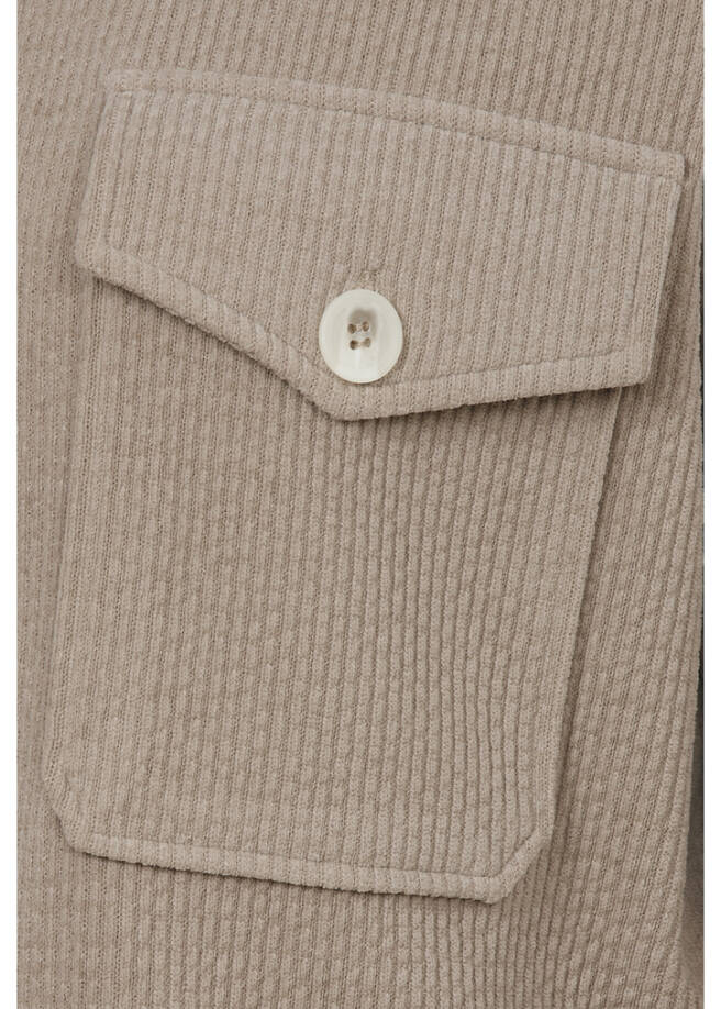 Warme Hemdbluse mit Strukturmuster /