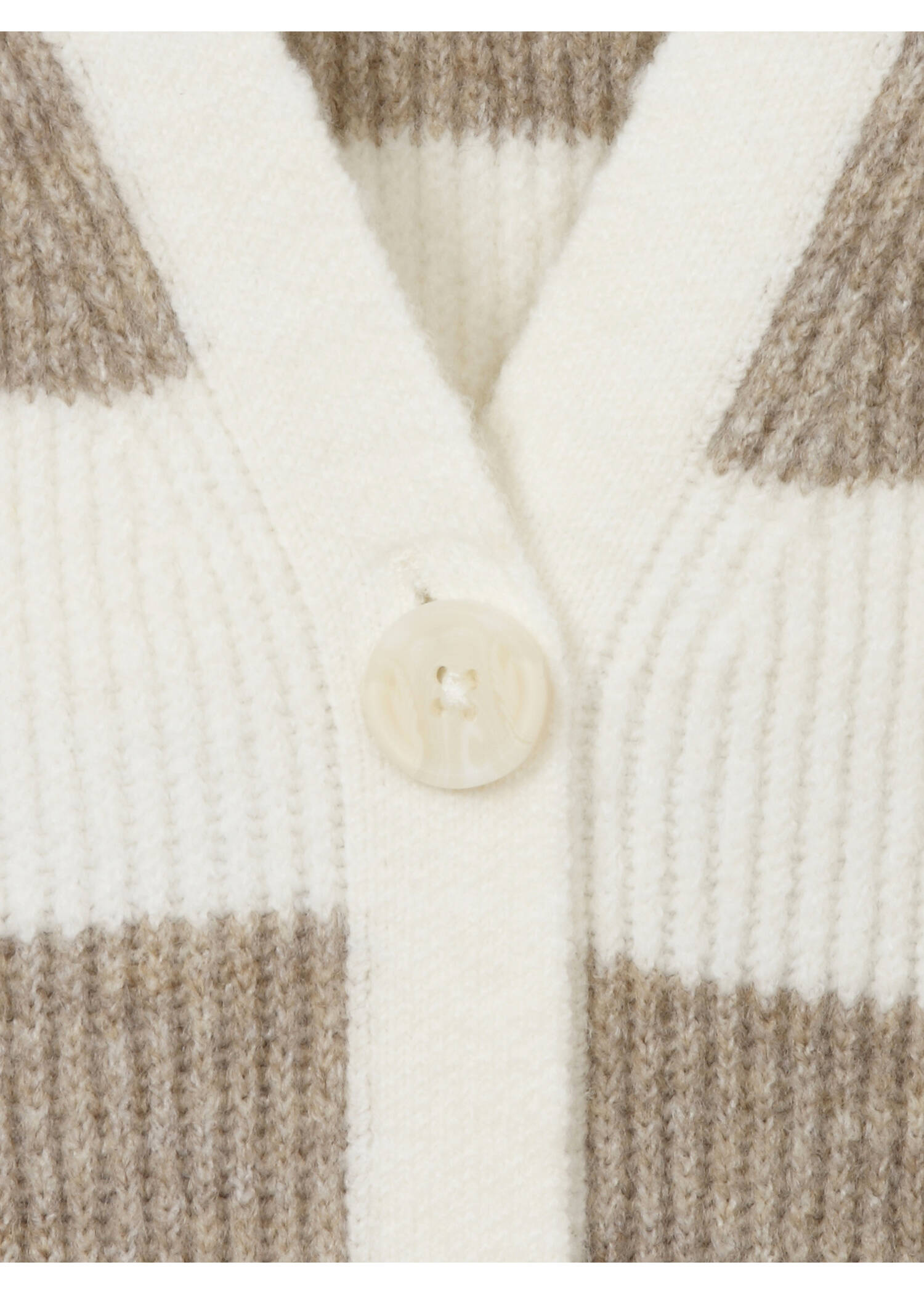 Flauschige Feinstrickjacke Ringel /