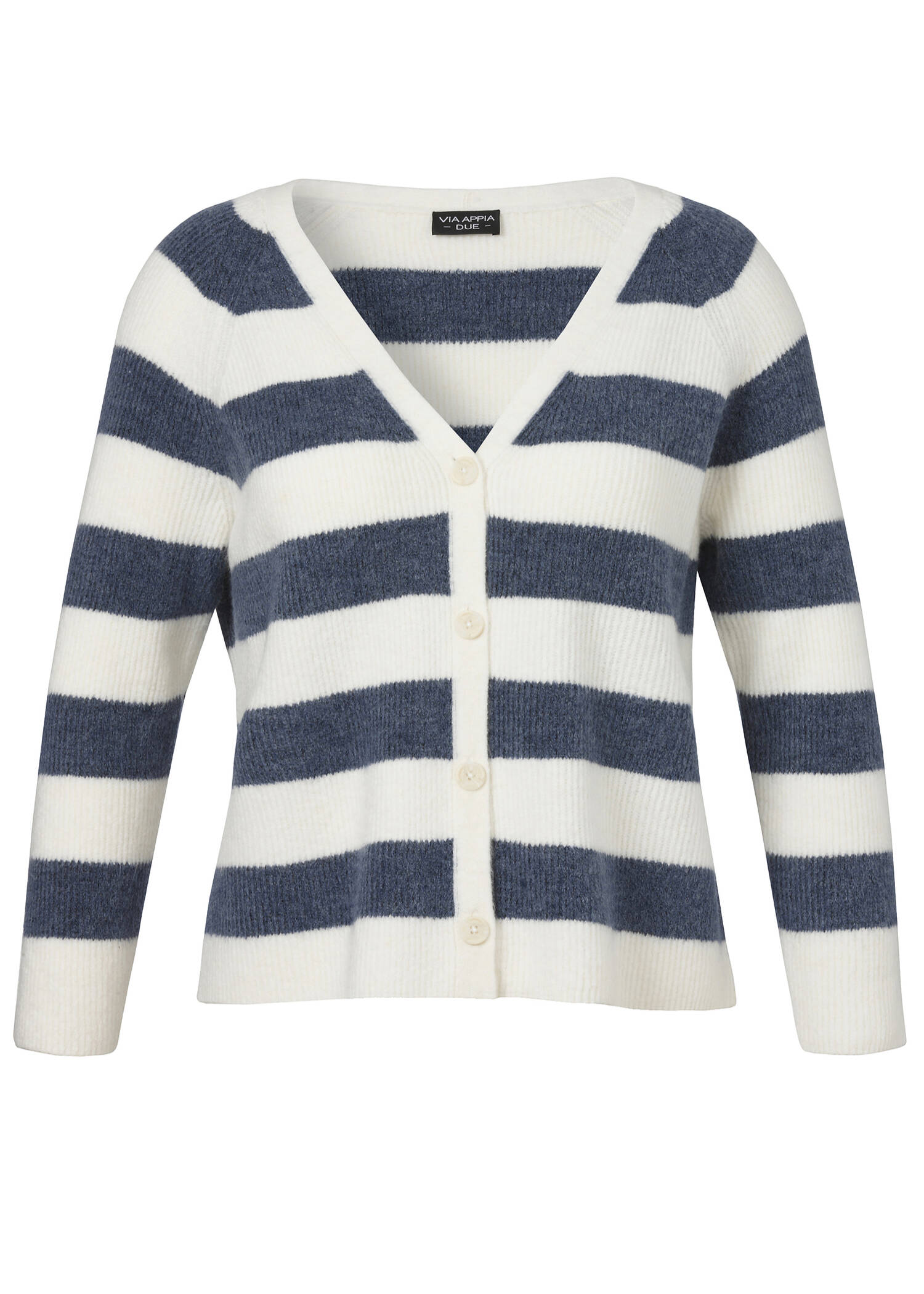 Flauschige Feinstrickjacke Ringel /