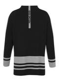 Weicher Feinstrick-Pullover Bicolor mit Kelchkragen / 