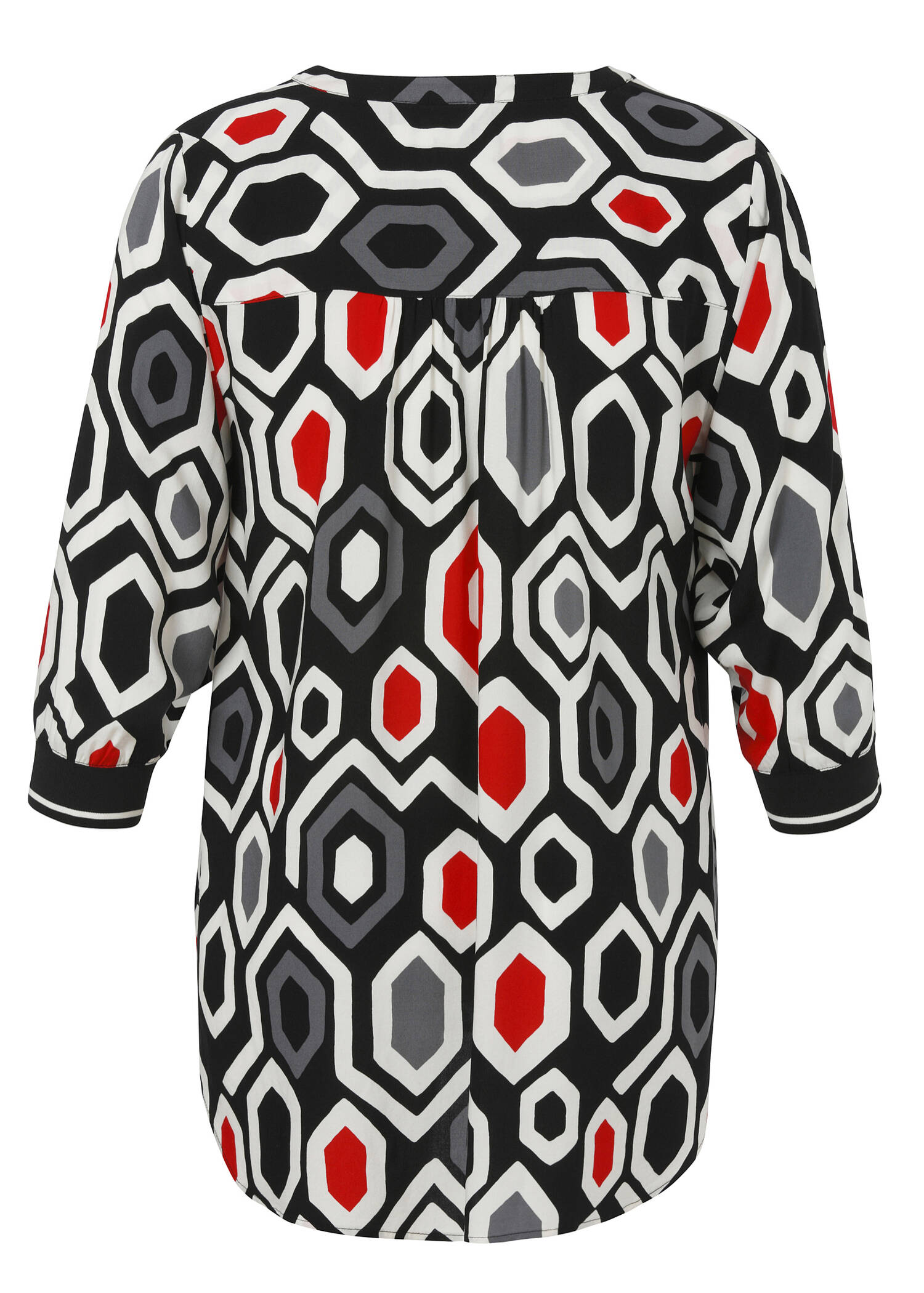 3/4-Arm Viskose Tunika mit Allover-Print / 