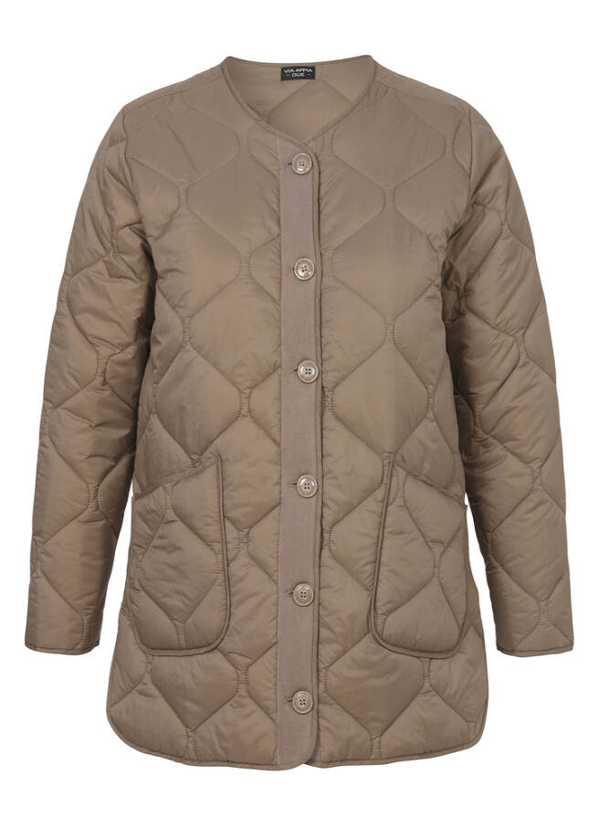 Leichte Steppjacke mokka Frontansicht