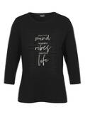 Softes 3/4 Arm Shirt Schwarz mit Front-Motiv / 
