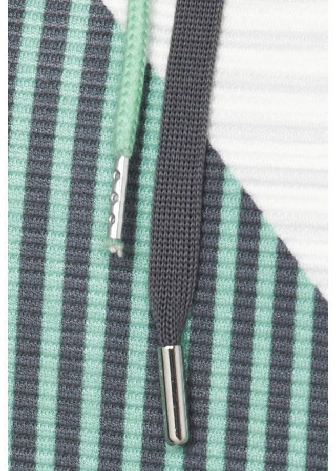 Stehkragen-Sweatshirt mit Allover-Print / 