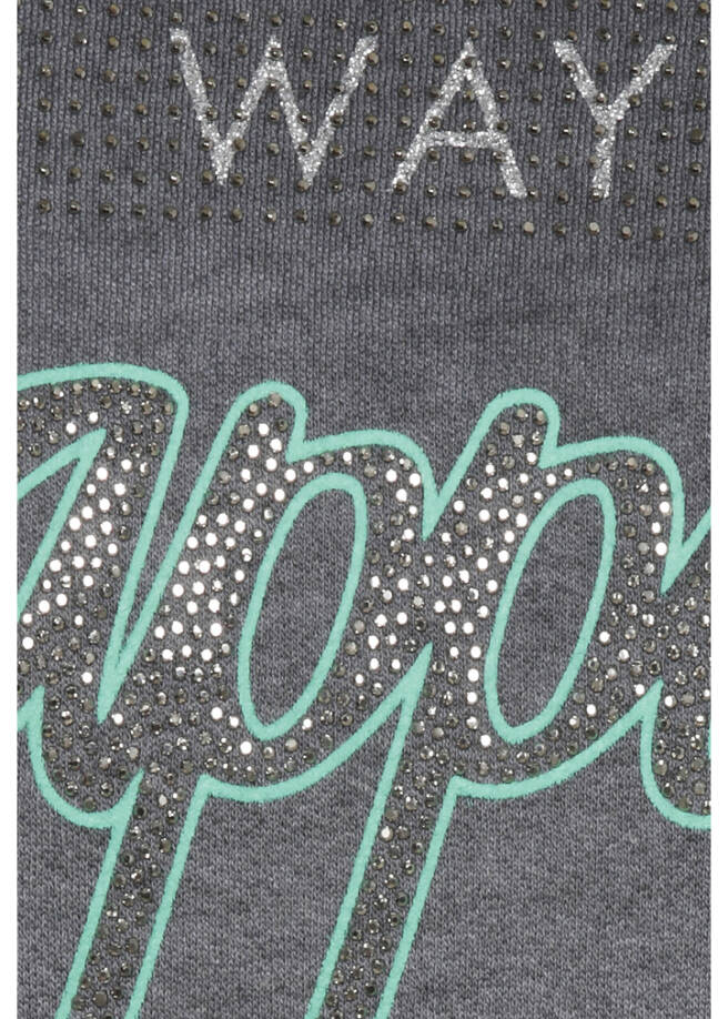 Supersoftes Langarmshirt mit geschmücktem Slogan / 