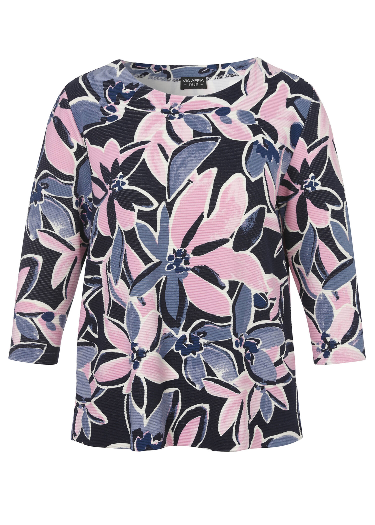 3/4-Arm-Sweatshirt mit floralem Print /