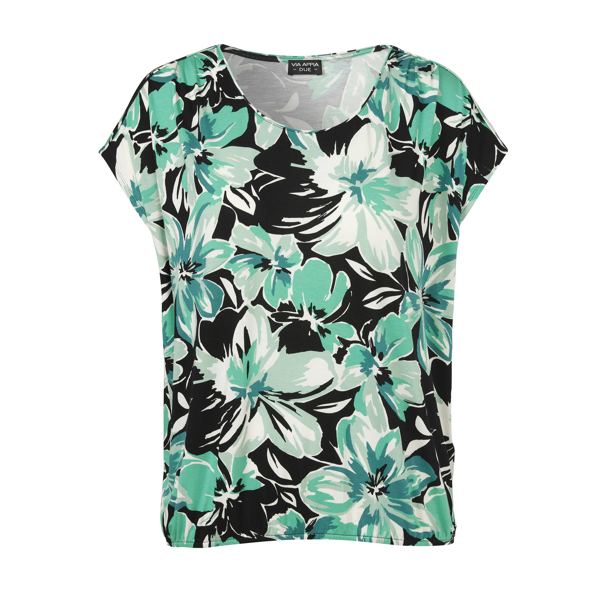 Florales Print-Shirt mit Gummizug-Bund