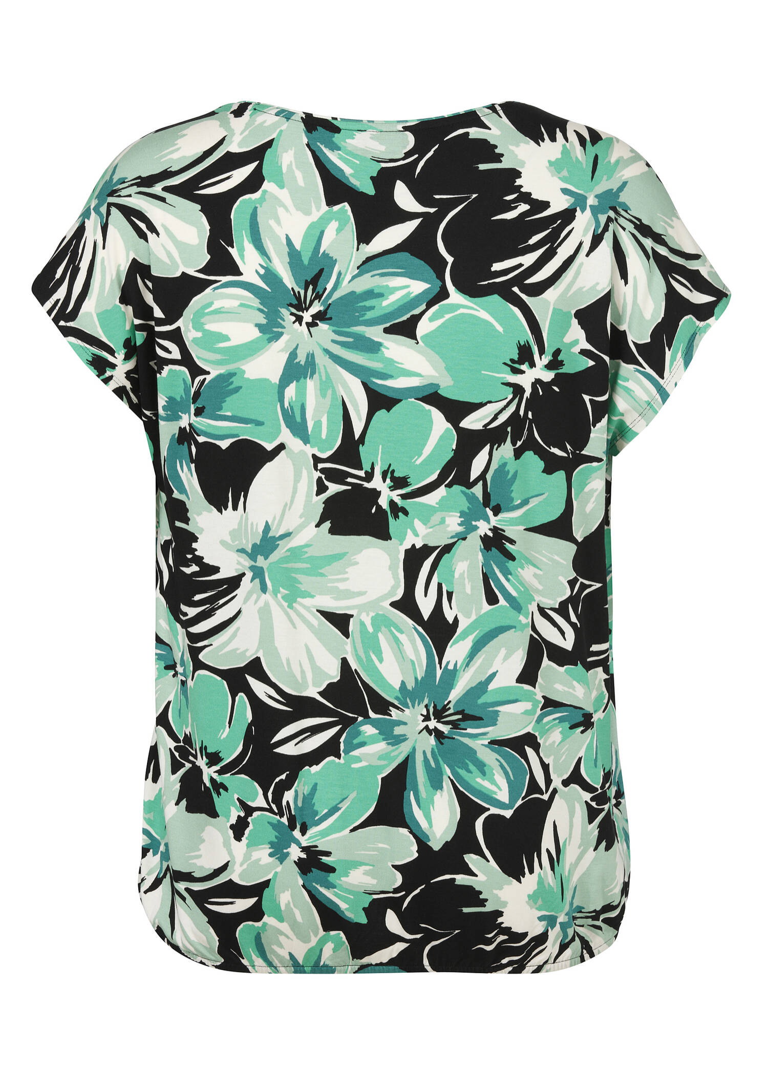 Florales Print-Shirt mit Gummizug-Bund / 