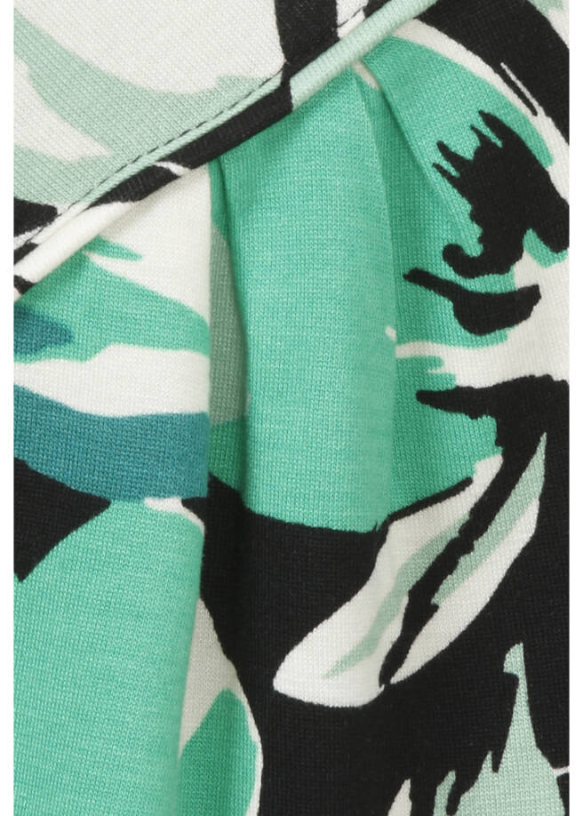 Florales Print-Shirt mit Gummizug-Bund / 