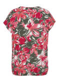 Florales Print-Shirt mit Gummizug-Bund / 