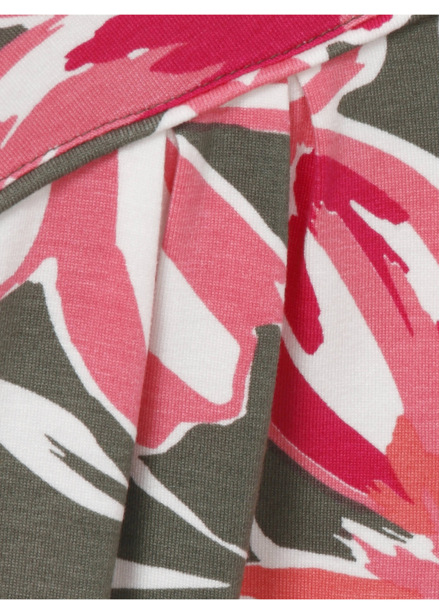 Florales Print-Shirt mit Gummizug-Bund /