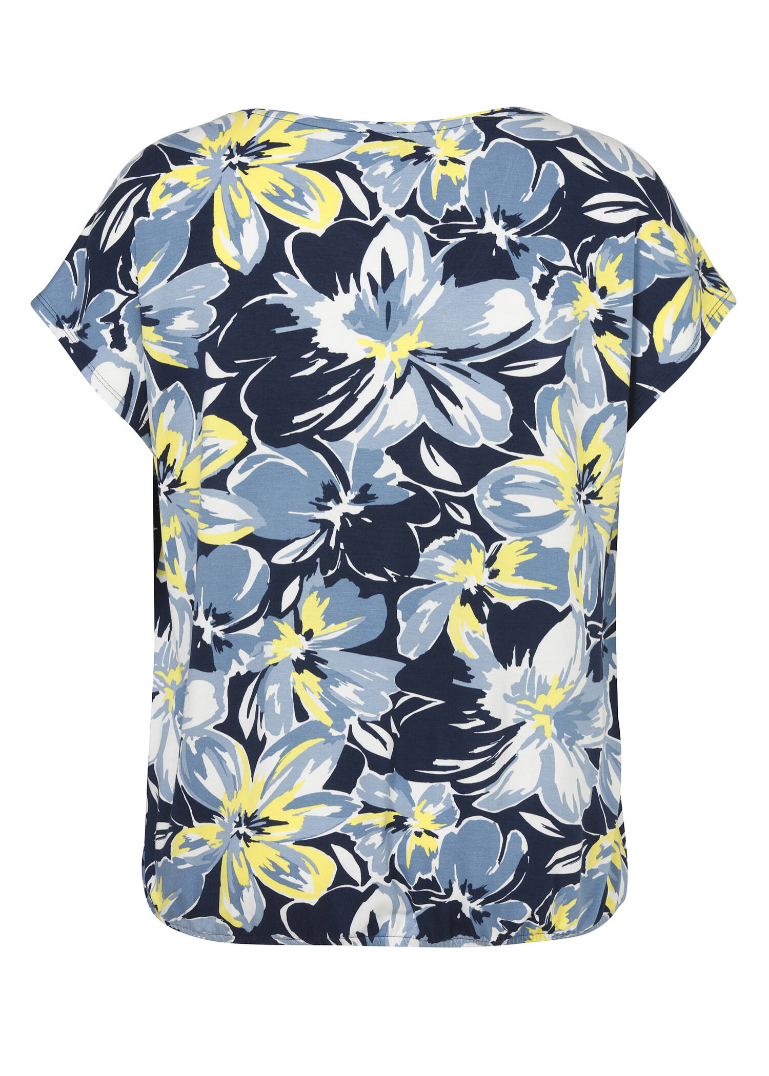Florales Print-Shirt mit Gummizug-Bund /
