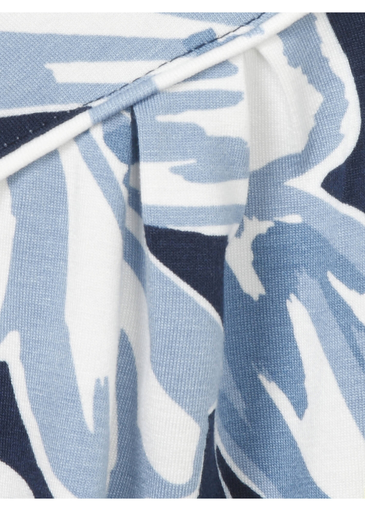 Florales Print-Shirt mit Gummizug-Bund /