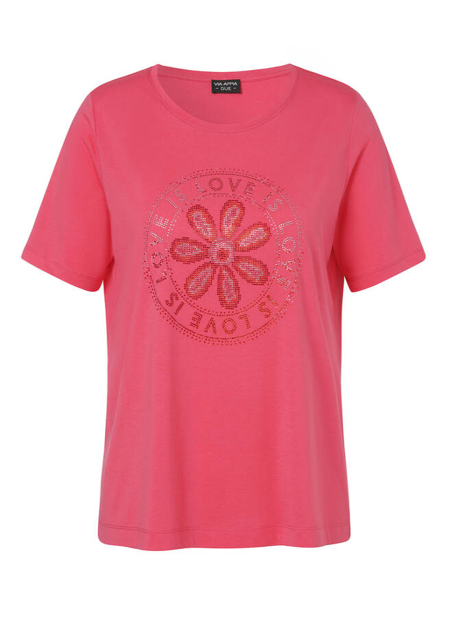 Supersoftes T-Shirt mit Frontmotiv aus Schmucksteinchen / 